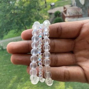 white handmade bracelet pack 7 inches unisex